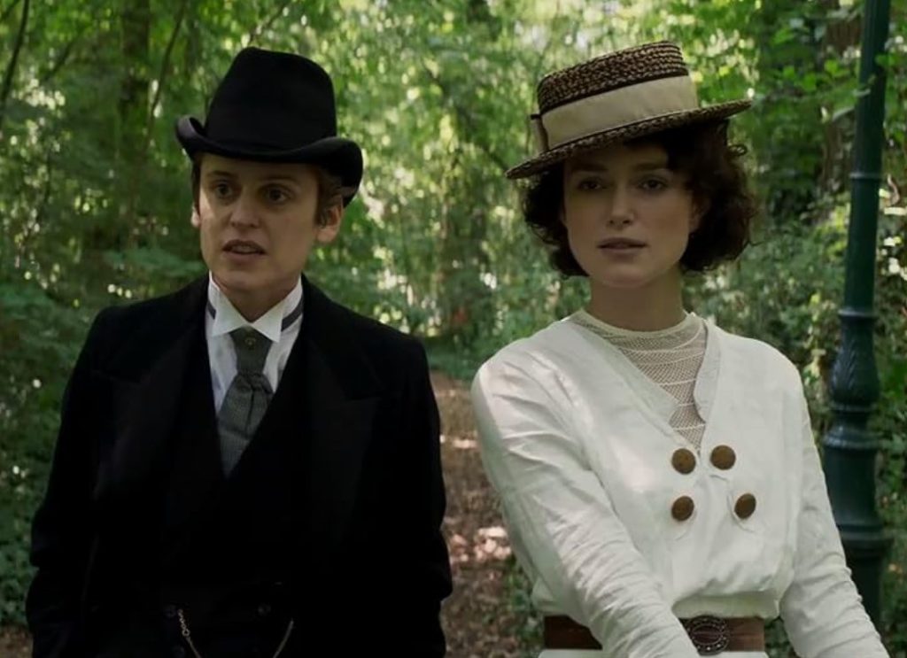 Denise Gough and Keira Knightley share a romantic connection in the movie 'Colette.'