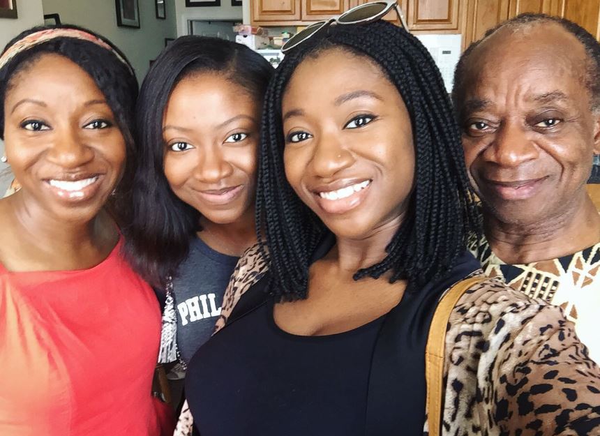 Ade Laoye with her sisters and father