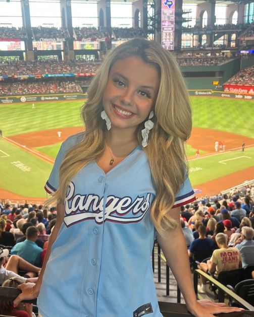 Mallory James Mahoney in a Texas Rangers game