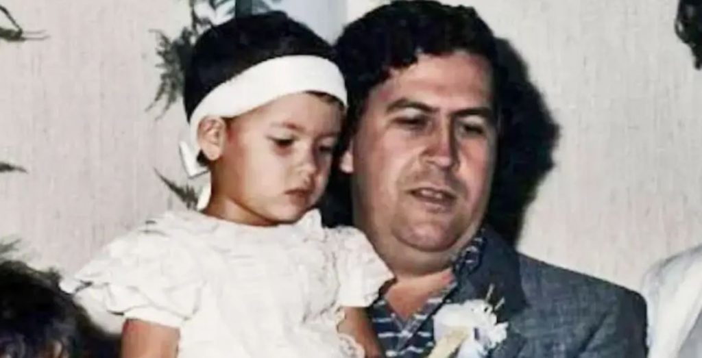 Young Manuela Escobar with her father Pablo Escobar