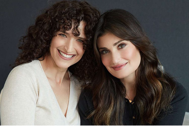 Idina Menzel with her younger sister, Cara Mentzel
