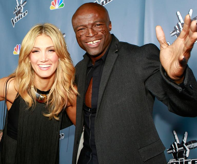 Delta Goodrem with her fellow coach Seal, on' Seal'